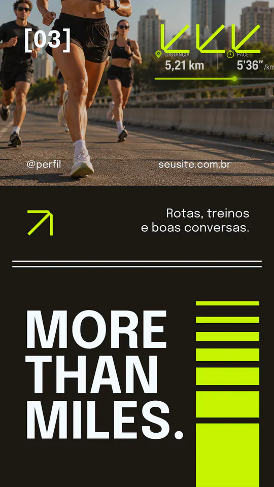 Arte 4 — Running Club — template editável no Canva