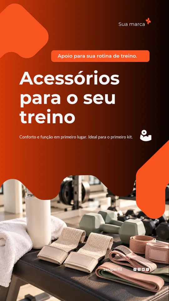 Arte 19 — Gym Tools — template editável no Canva